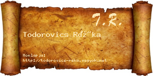 Todorovics Réka névjegykártya