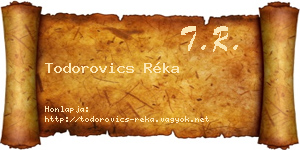 Todorovics Réka névjegykártya